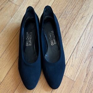 Salvatore Ferragamo Black Neoprene wedge size 10